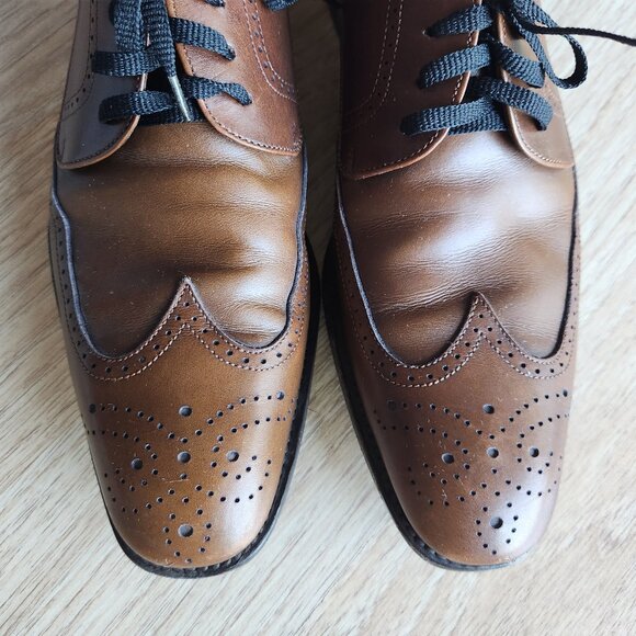 SALVATORE FERRAGAMO Made in Italy Brown Leather Oxford Dress Shoes Lace-Up main image 7